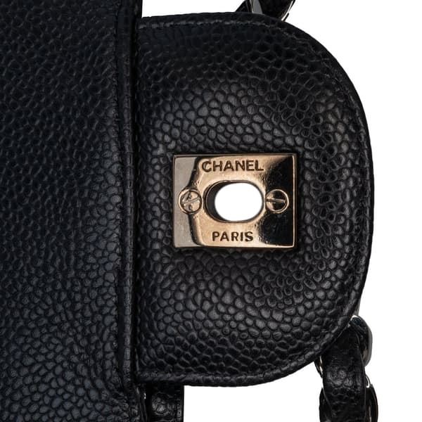 Pre-owned Chanel Jumbo Classic Caviar Single Flap Black