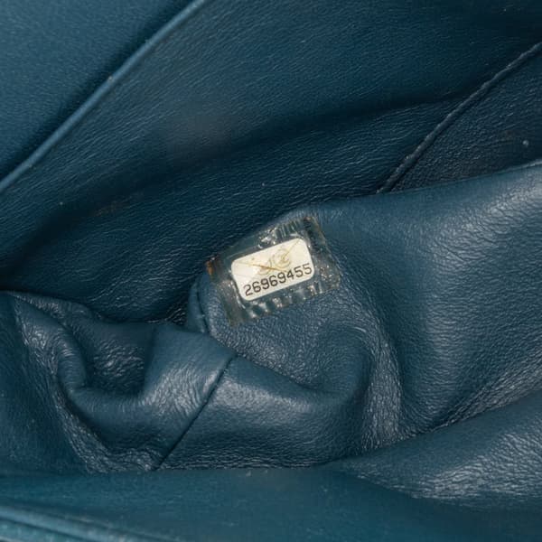 Pre-owned Chanel Medium Classic Chevron Caviar Double Flap Blue