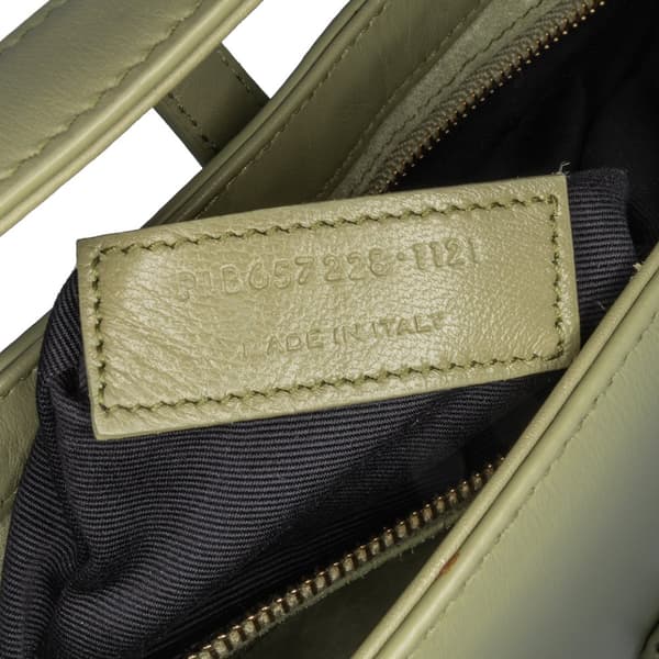 Pre-owned Saint Laurent Leather Le 5 a 7 Shoulder Bag Green