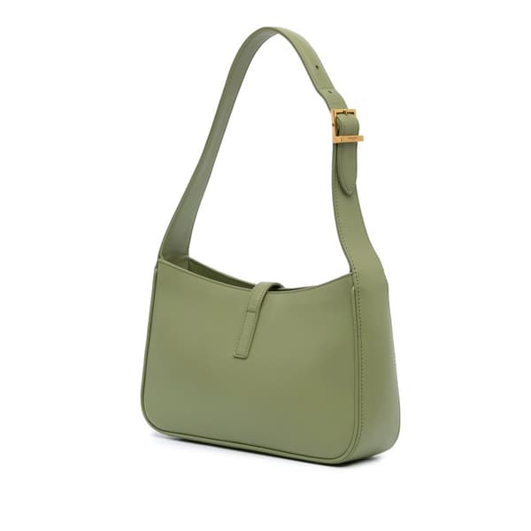 Pre-owned Saint Laurent Leather Le 5 a 7 Shoulder Bag Green