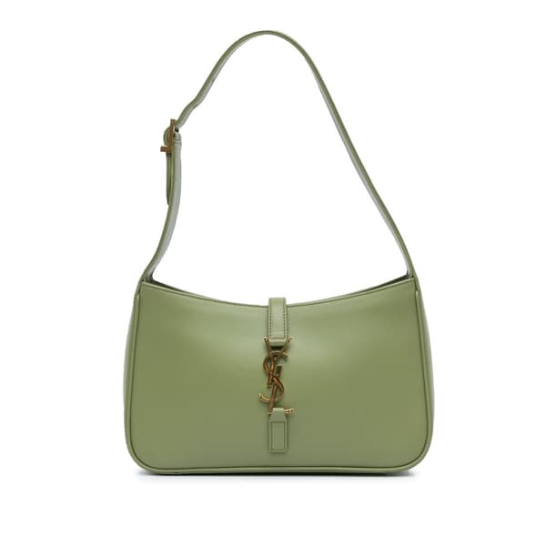Pre-owned Saint Laurent Leather Le 5 a 7 Shoulder Bag Green
