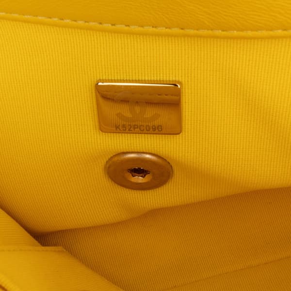 Pre-owned Chanel Mini Quilted Lambskin Candy Chain Crossbody Yellow
