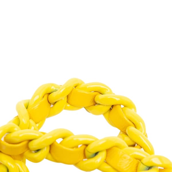 Pre-owned Chanel Mini Quilted Lambskin Candy Chain Crossbody Yellow