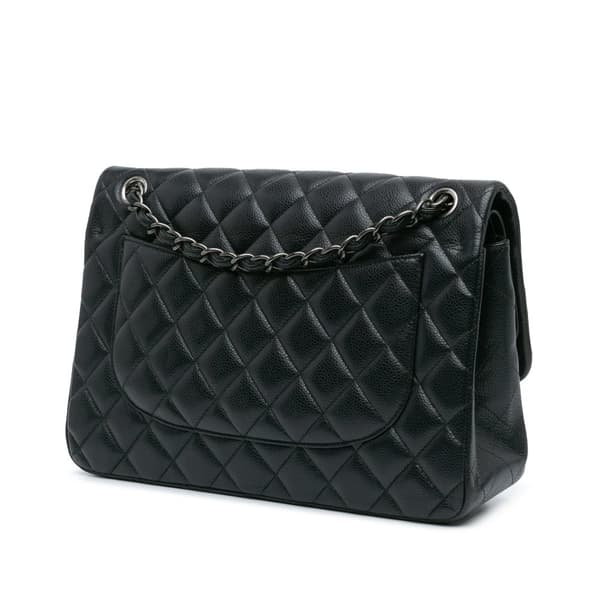 Pre-owned Chanel Jumbo Classic Caviar Double Flap Black