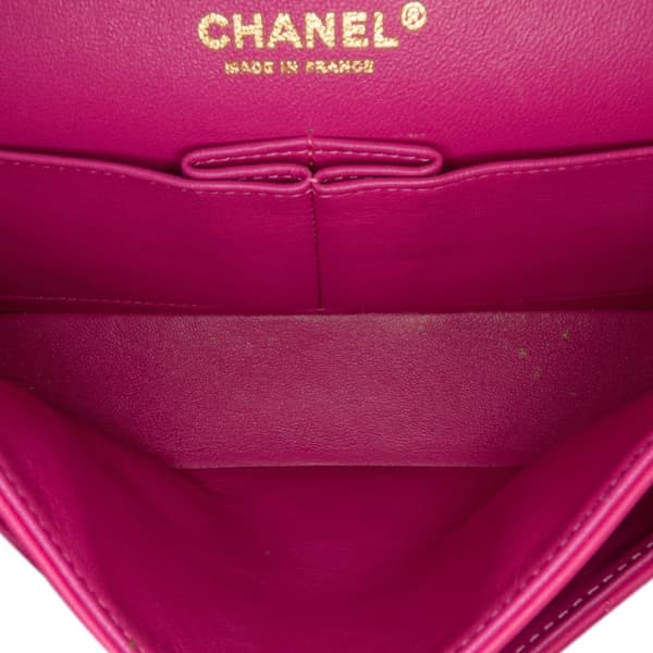 Pre-owned Chanel Medium Classic Chevron Lambskin Double Flap Pink