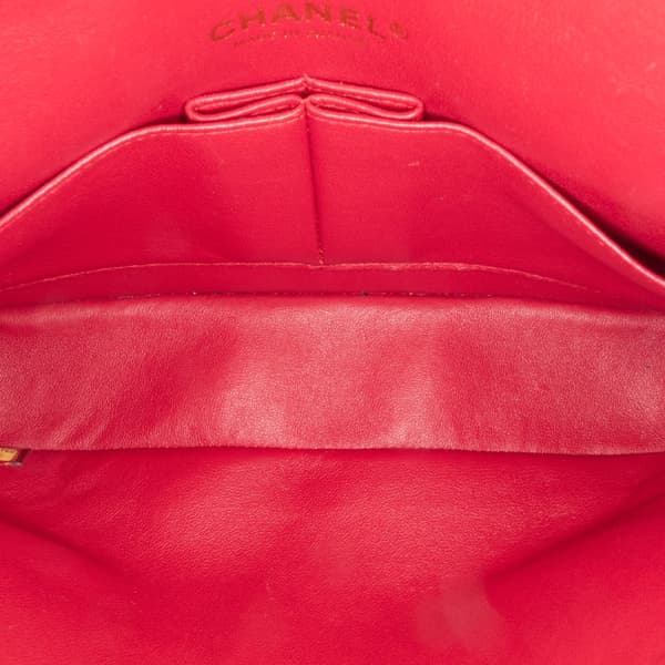 Pre-owned Chanel Medium Classic Lambskin Double Flap Pink