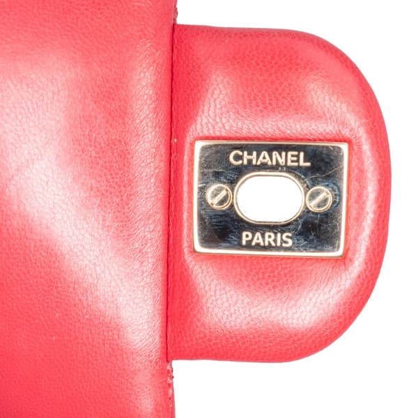 Pre-owned Chanel Medium Classic Lambskin Double Flap Pink
