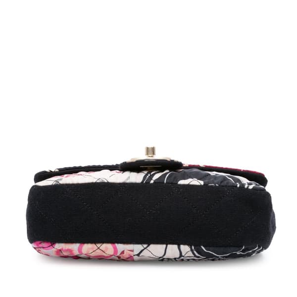 Pre-owned Chanel Mini Rectangular Printed Nylon and Jersey Patchwork Single Flap Multi