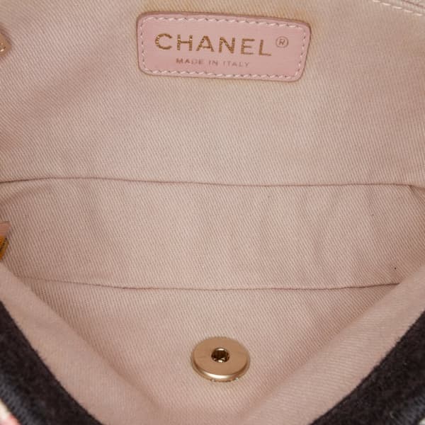 Pre-owned Chanel Mini Rectangular Printed Nylon and Jersey Patchwork Single Flap Multi