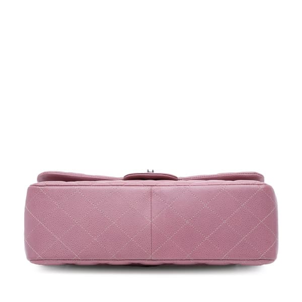 Pre-owned Chanel Jumbo Classic Caviar Double Flap Pink