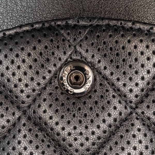 Pre-owned Chanel Jumbo Classic Perforated Lambskin Double Flap Silver
