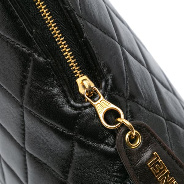 Pre-owned Chanel Quilted Lambskin Shoulder Bag Black