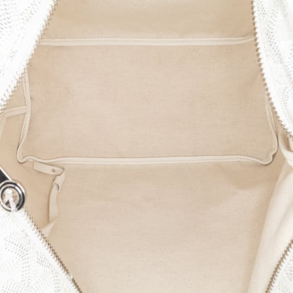Pre-owned Goyard Goyardine Boheme Hobo White