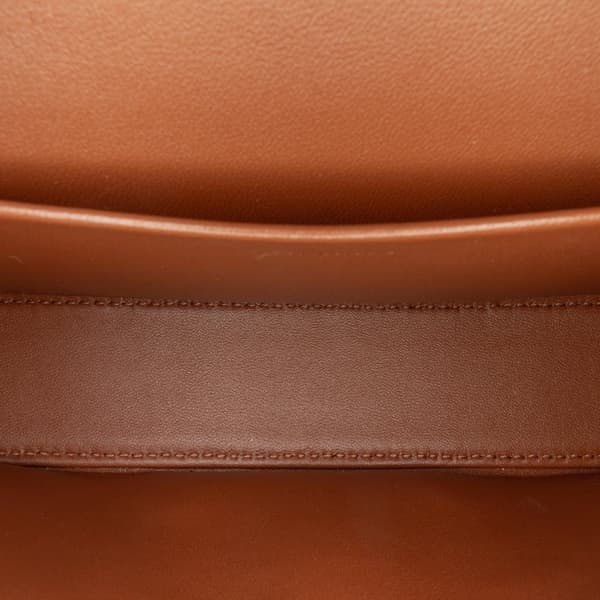 Pre-owned Celine Triomphe Coated Canvas Claude Chain Shoulder Bag Brown