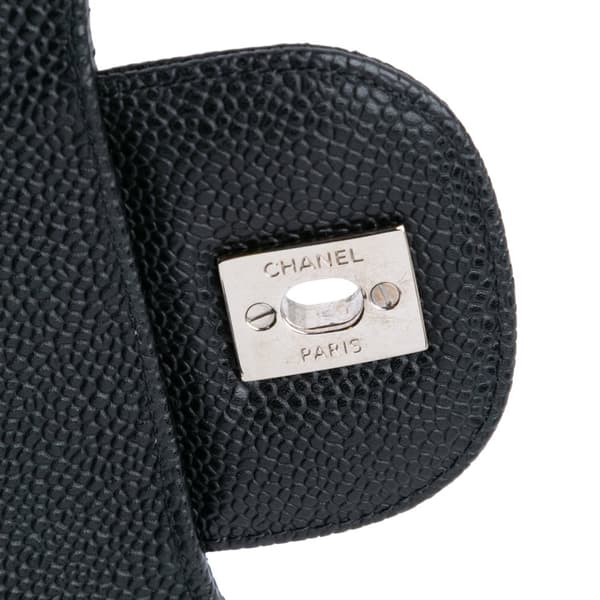 Pre-owned Chanel Jumbo Classic Caviar Double Flap Black