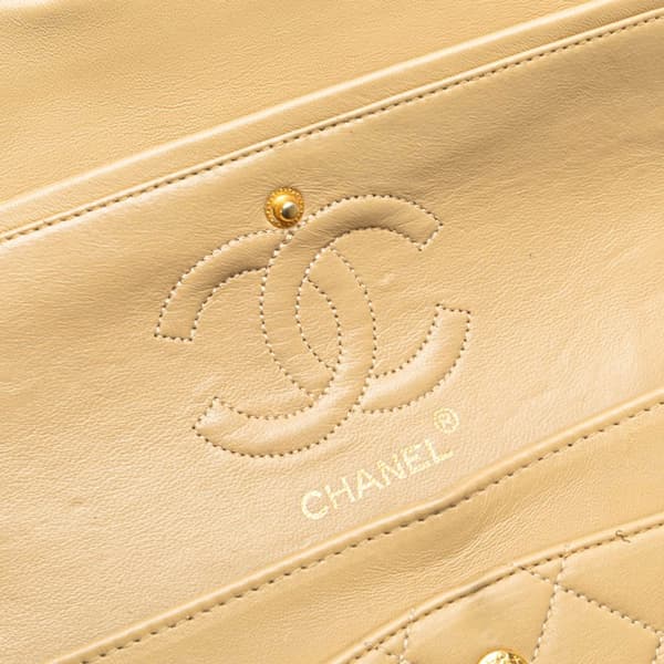 Pre-owned Chanel Small Classic Lambskin Double Flap Brown