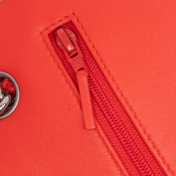 Pre-owned Chanel Jumbo Classic Patent Stiped Double Flap Orange