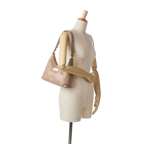 Pre-owned Maison Margiela Small Lambskin Glam Slam Hobo Brown