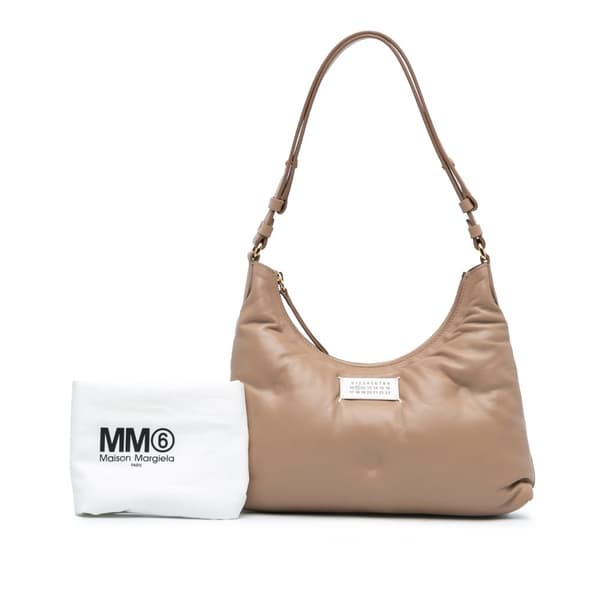 Pre-owned Maison Margiela Small Lambskin Glam Slam Hobo Brown