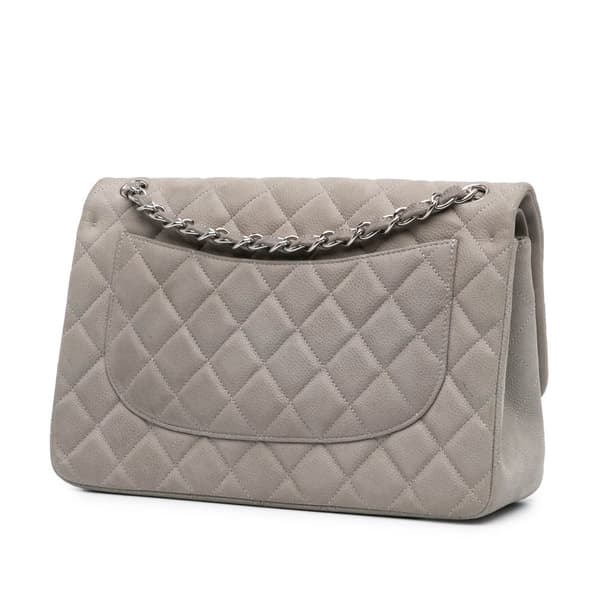 Pre-owned Chanel Jumbo Classic Caviar Double Flap Gray