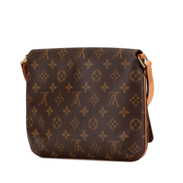 Pre-owned Louis Vuitton Monogram Musette Tango Short Strap Brown