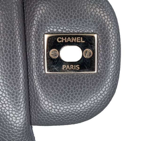 Pre-owned Chanel Jumbo Classic Caviar Double Flap Gray