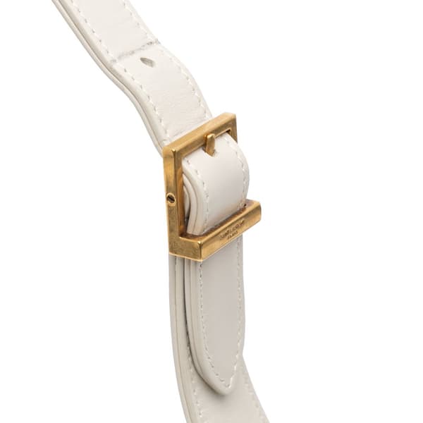 Pre-owned Saint Laurent Leather Le 5 a 7 Shoulder Bag White