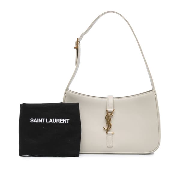 Pre-owned Saint Laurent Leather Le 5 a 7 Shoulder Bag White