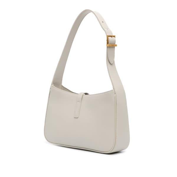 Pre-owned Saint Laurent Leather Le 5 a 7 Shoulder Bag White