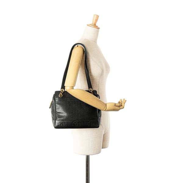 Pre-owned Chanel Triple CC Caviar Shoulder Bag Black