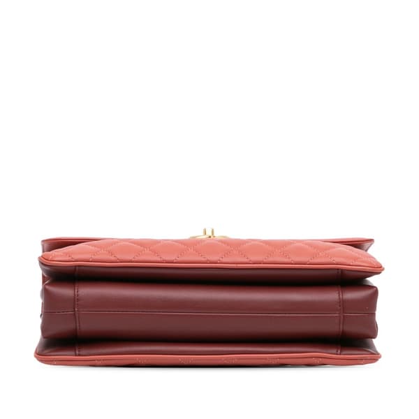 Pre-owned Chanel Large Quilted Lambskin Daily Companion Flap Pink