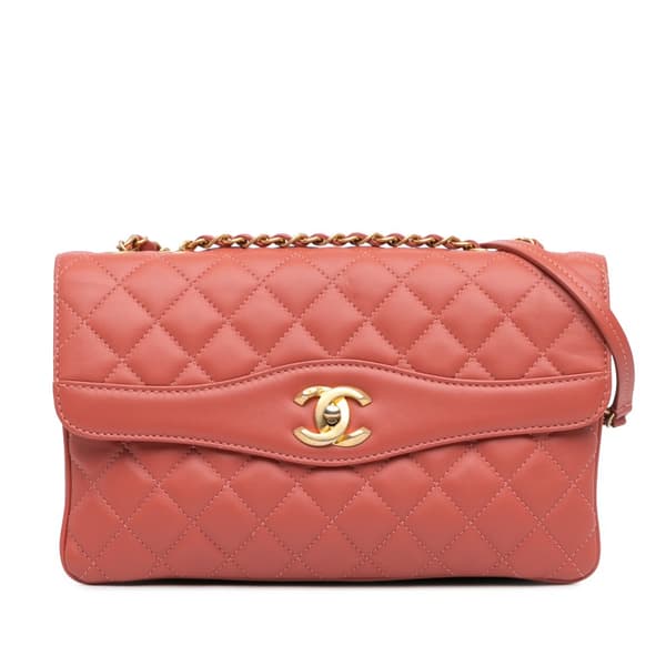 Pre-owned Chanel Large Quilted Lambskin Daily Companion Flap Pink