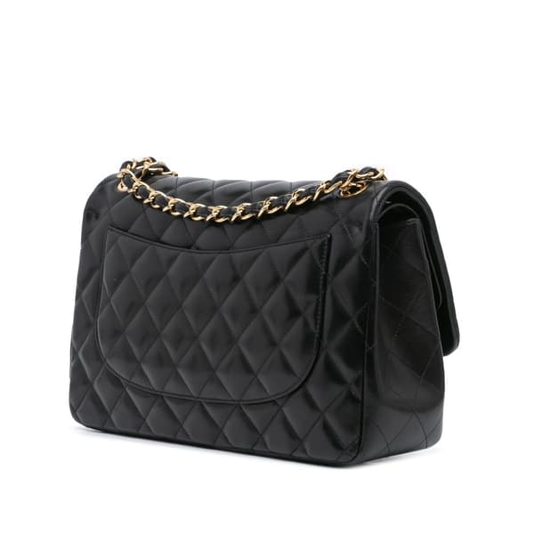 Pre-owned Chanel Jumbo Classic Lambskin Double Flap Black
