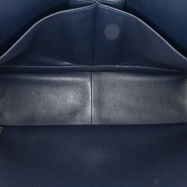 Pre-owned Chanel Jumbo Classic Patent Double Flap Blue