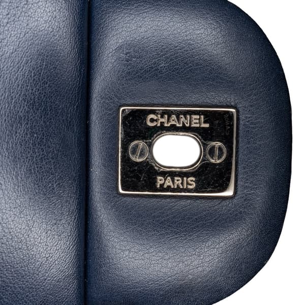 Pre-owned Chanel Jumbo Classic Patent Double Flap Blue