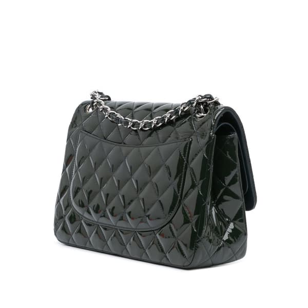 Pre-owned Chanel Jumbo Classic Patent Double Flap Blue