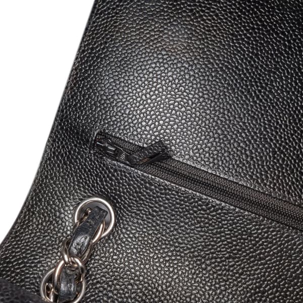Pre-owned Chanel Jumbo Classic Caviar Double Flap Black