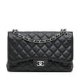 Pikkukuva 1 / 9: Pre-owned Chanel Jumbo Classic Caviar Double Flap Black