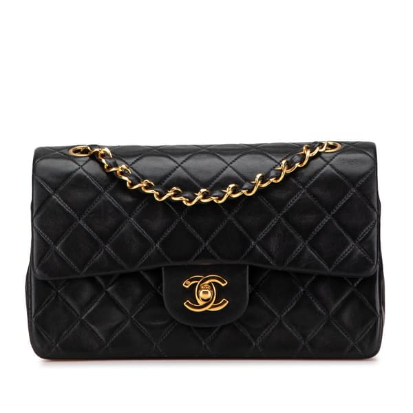 Pre-owned Chanel Small Classic Lambskin Double Flap Black