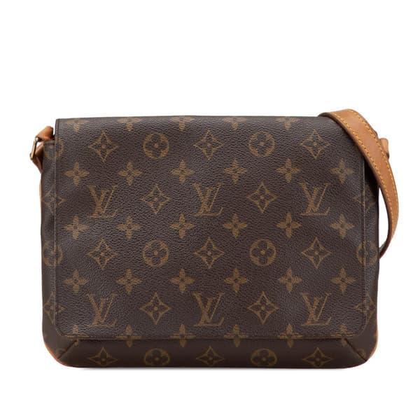 Pre-owned Louis Vuitton Monogram Musette Tango Short Strap Brown