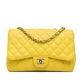 Miniatyrbilde 1 av 10: Pre-owned Chanel Jumbo Classic Caviar Single Flap Yellow