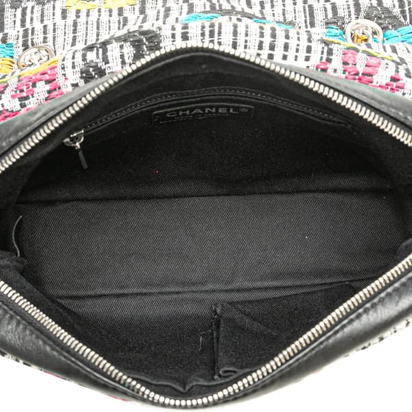 Pre-owned Chanel Tweed Easy Fantasy Flap Gray