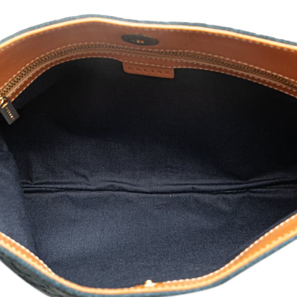Pre-owned Celine C Macadam Suede Shoulder Bag Blue
