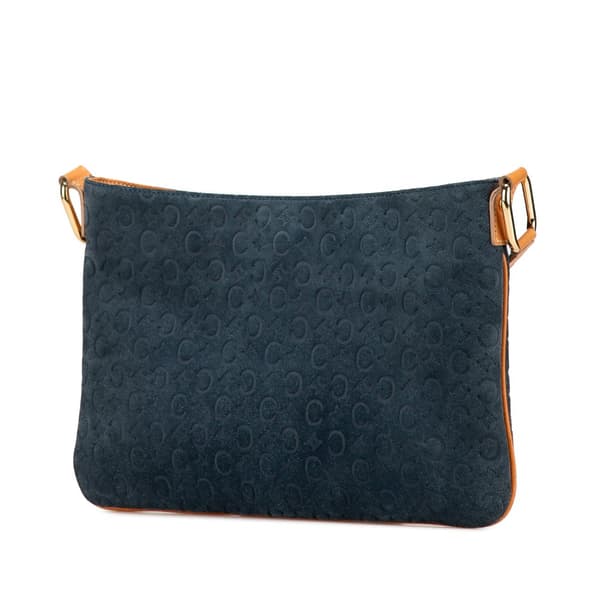 Pre-owned Celine C Macadam Suede Shoulder Bag Blue