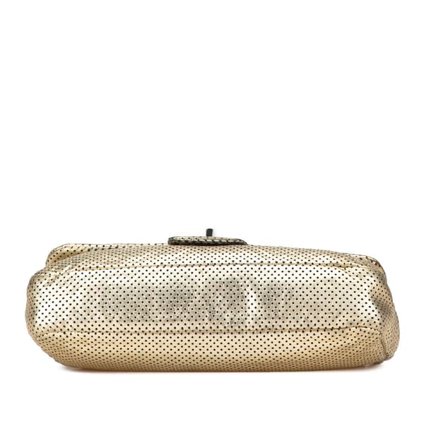 Pre-owned Chanel Medium Perforated Calfskin Reissue Drill Flap Gold
