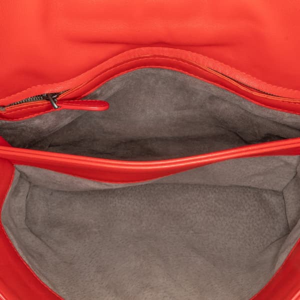Pre-owned Bottega Veneta Small Nappa Intrecciato Olimpia Shoulder Bag Red