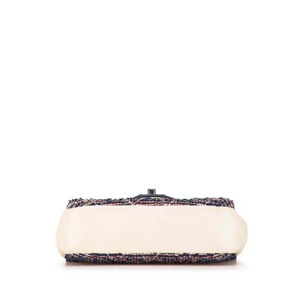 Pre-owned Chanel Mini Rectangular Tweed Single Flap Blue