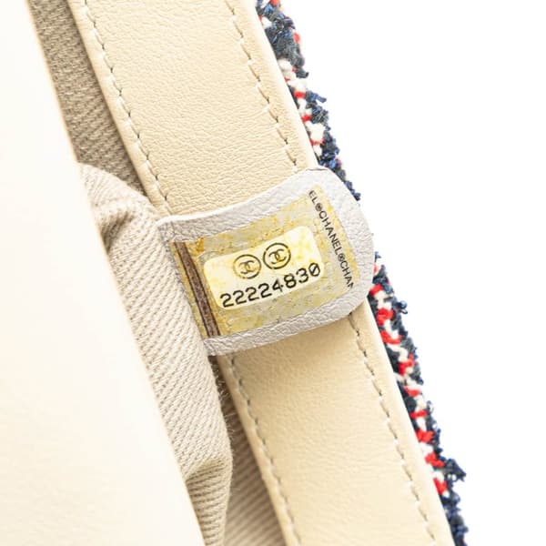 Pre-owned Chanel Mini Rectangular Tweed Single Flap Blue