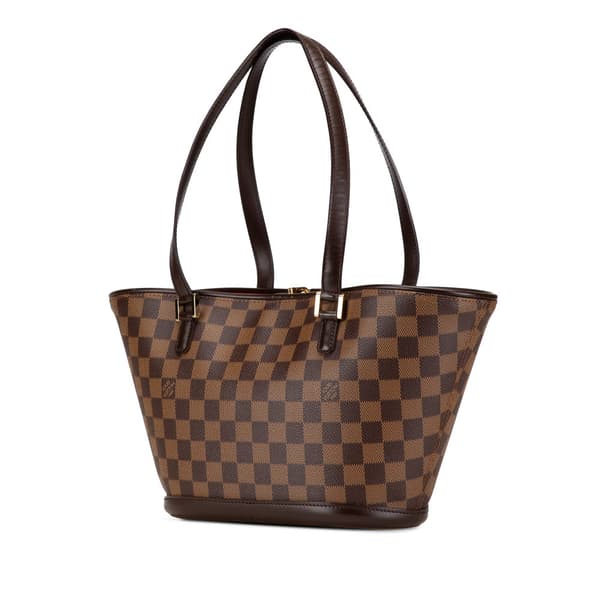 Pre-owned Louis Vuitton Damier Ebene Manosque PM Brown
