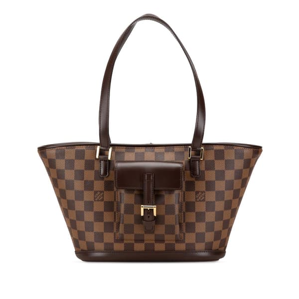 Pre-owned Louis Vuitton Damier Ebene Manosque PM Brown
